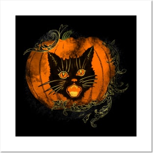 Pumpkin Cat Posters and Art